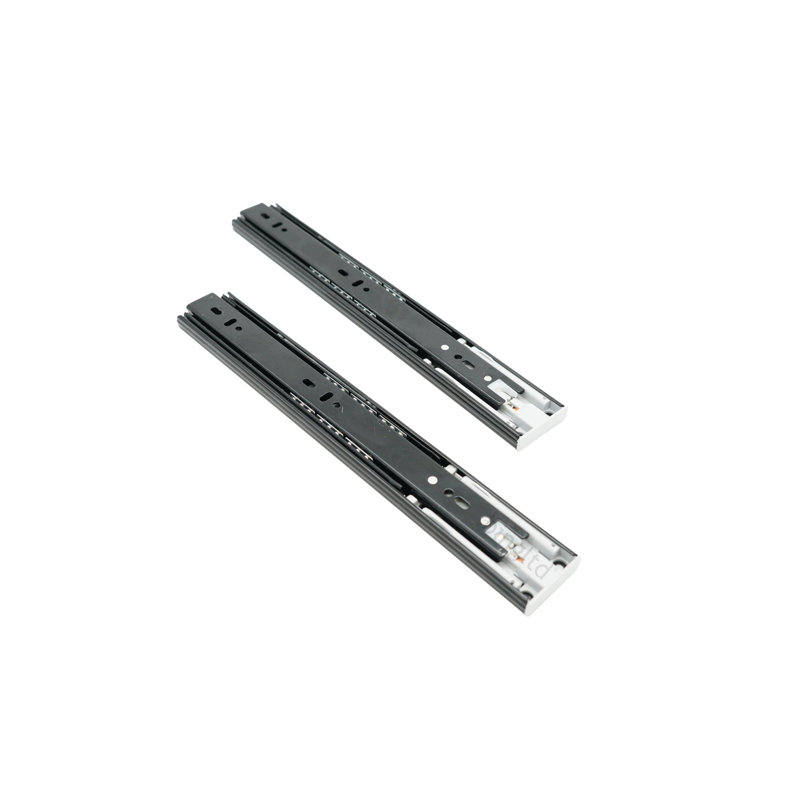 bingltd- 14 Inch Soft Close Ball Bearing Hardware 3-Section Full Extension Side Mount Black Drawer Slides, 150 LB Capacity Drawer Slide (10 pairs)