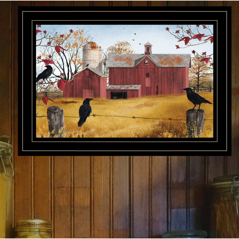 «Autumn Gold» par Billy Jacobs - Reproduction d'art sur papier encadrée, Noir