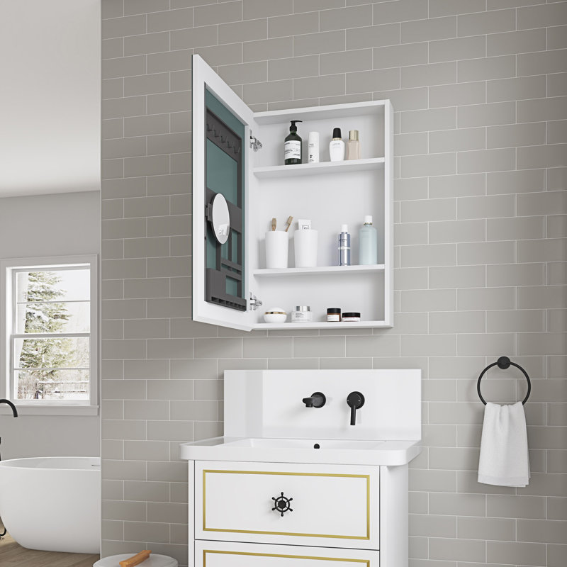 Armoire à pharmacie sans cadre Surface Mirror, H 30 po x l 20 po x P 4,8 po, Gauche