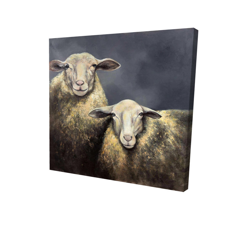«Sheeps», reproduction sur toile, Toile tendue, H 16 po x l 16 po