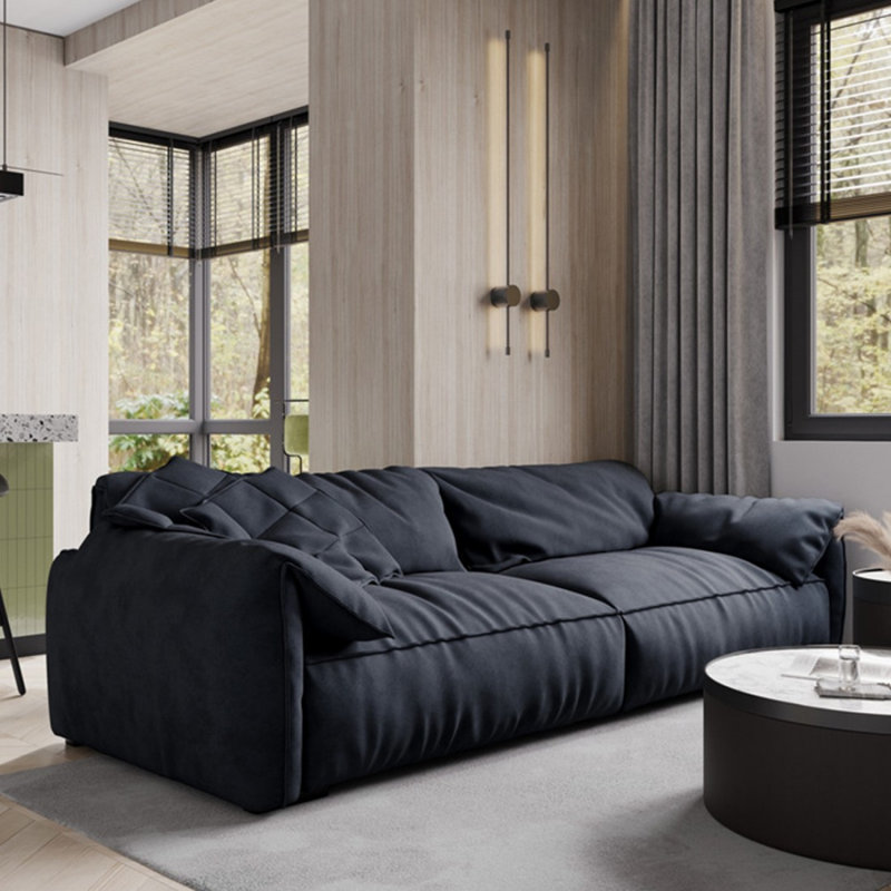 Coussin modulaire noir 100% polyester, Noir, H 31,5 po x l 109,84 po x P 41,34 po