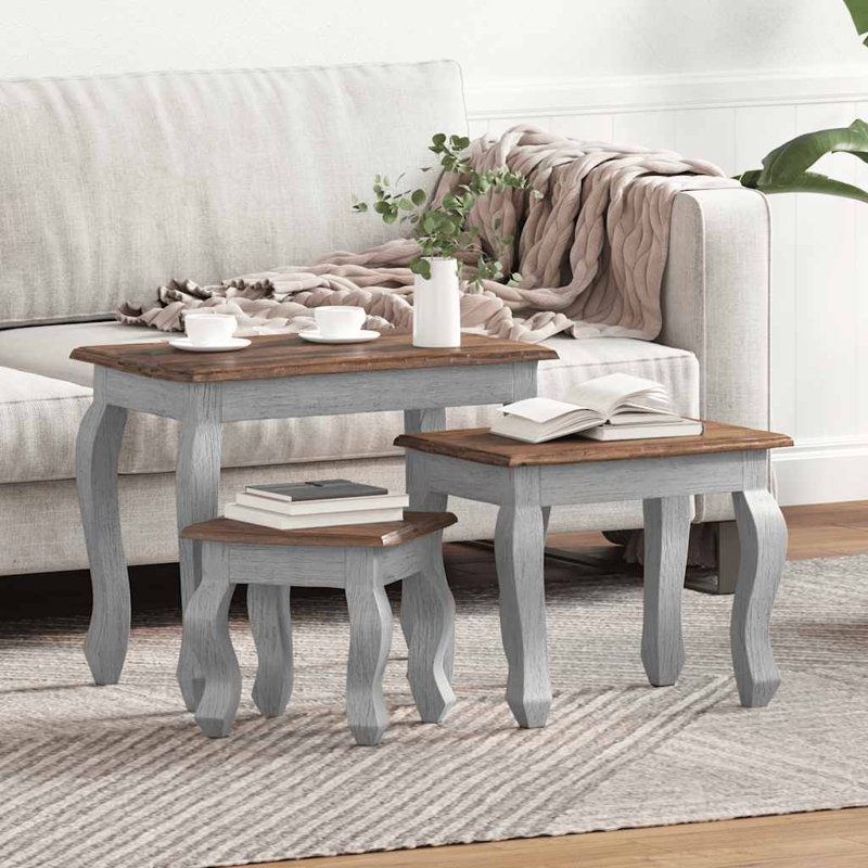 Table gigogne vidaXL brun, blanc, acajou massif petit, moyen, grand