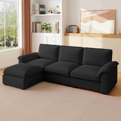 Cloud Couch Sectional L Shaped Couch Modular Sectional Sofa Chenille Fabric For Apartment