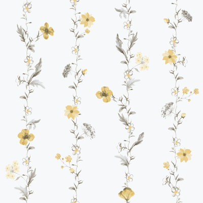 Rouleau de papier peint à fleurs verticales L 33 pi x l 21 po Spring Blossom