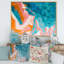 Bleu et rose clair, marbre liquide - peinture sur toile-67382327-67382333