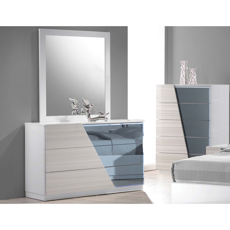 Commode 3 tiroirs avec miroir Manchester