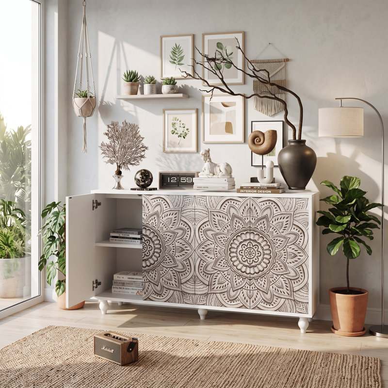 Buffet Bargamin Boho Mandala, Blanc