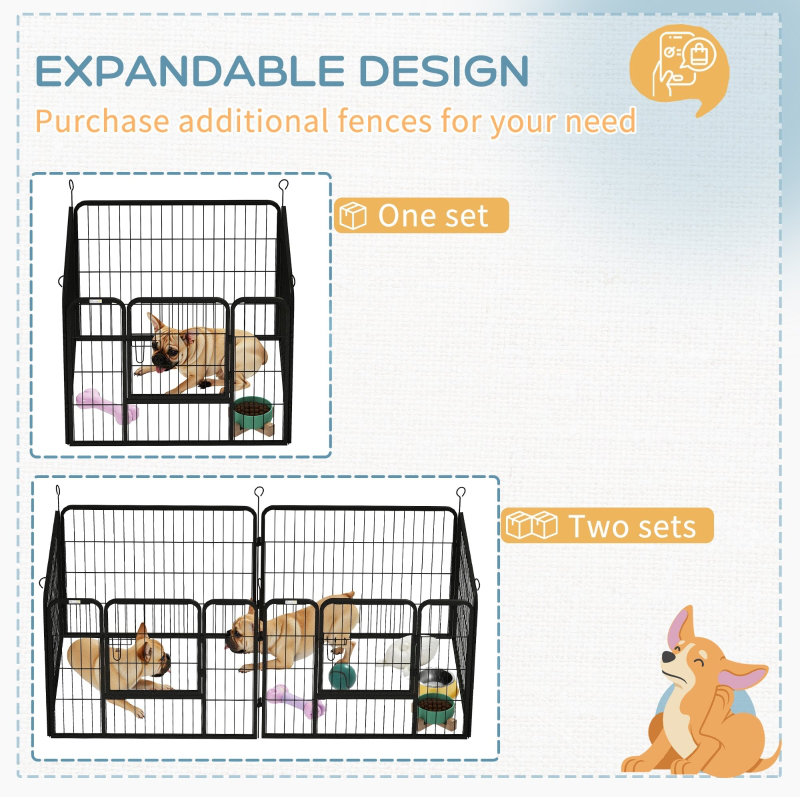 Nova 60cm H Panel Metal Exercise Pen With Door