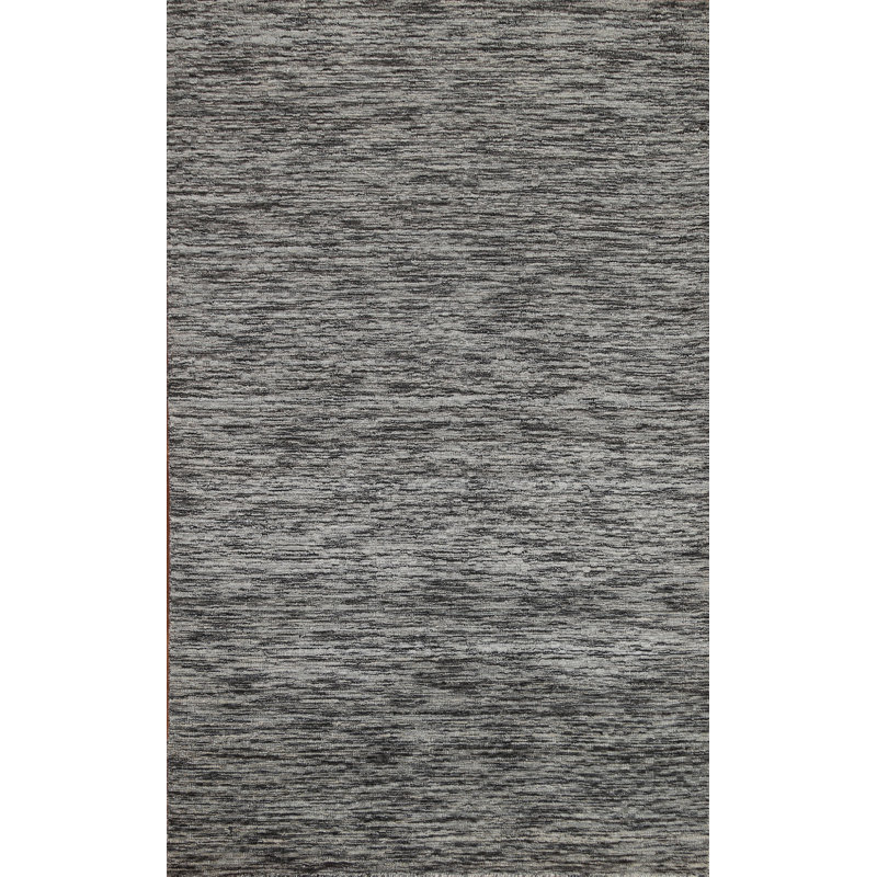 Tapis unique gris anthracite noué à la main 5 pi 1 po x 8 pi One-of-a-Kind