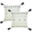 Ensemble de 2 coussins décoratifs en coton crème / jaune-122942404