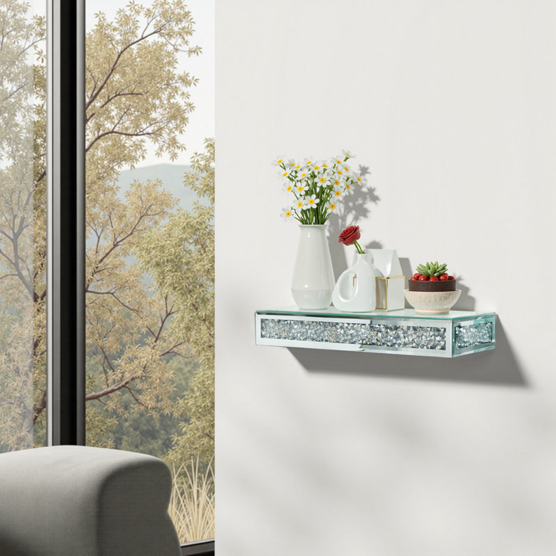 Étagère murale en cristal à miroir