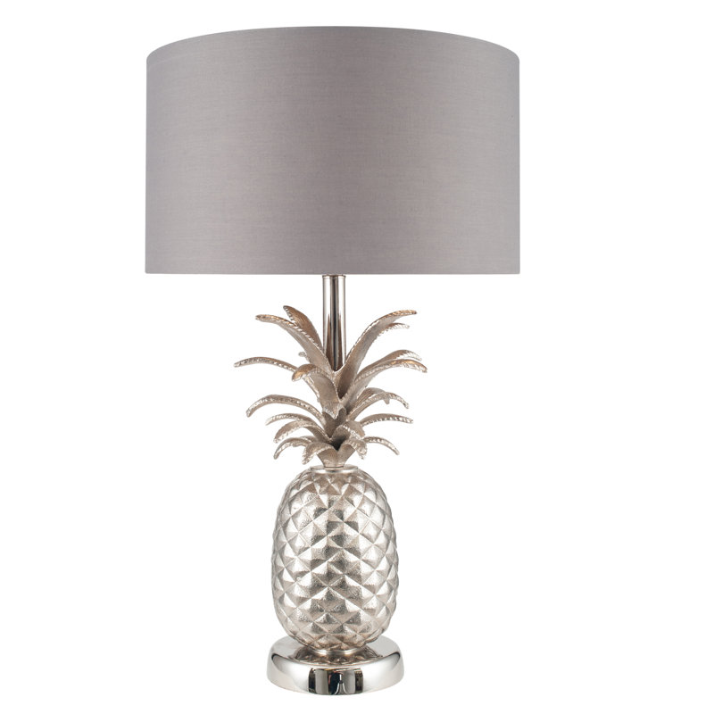 Loranger 17cm H Polycotton Drum Lamp Shade ( Screw On ) in Steel Grey, 20cm H x 30cm W x 30cm D