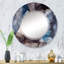 Gris et bleu, art abstrait fluide de luxe - miroir mural moderne-854887142