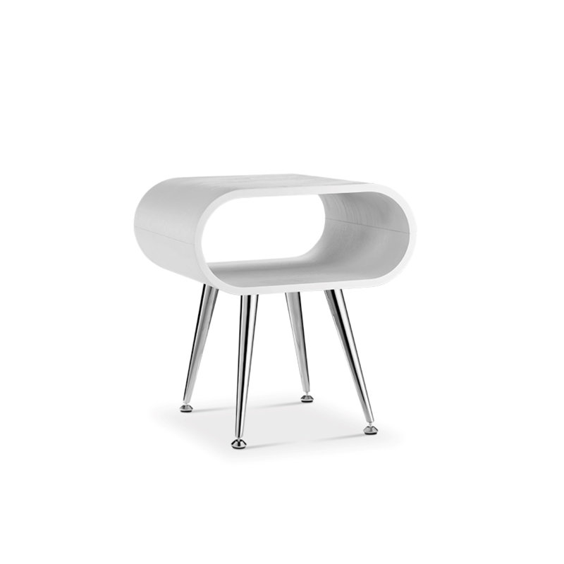 Berfin End Table, White, Chrome
