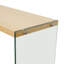  Rectangular Tempered Glass Console Table Entryway Storage Table With Wood-toned Mdf Top And Storage Shelf For Hallway, Living Room, Foyer, Apartment, Office-314684708