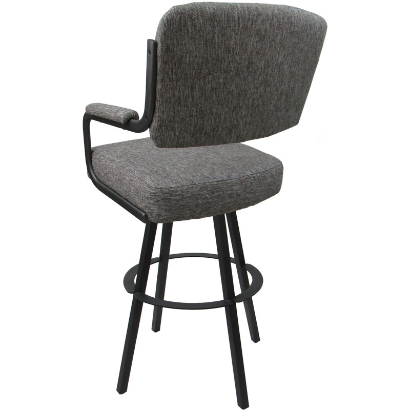 Tabouret pivotant rembourré Cessna, Gris, Gris, Counter Stool (26" Seat Height)