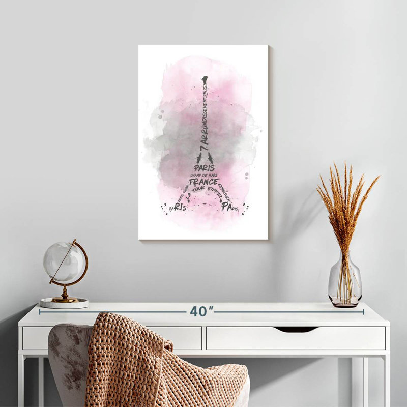 Lilie Tour Eiffel en rose, H 24 po x l 16 po