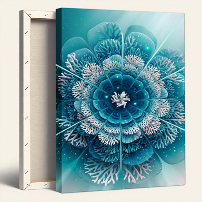 Coral Bloom Canvas Wall Art Oil Painting Print Set Of 1