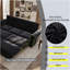 Canapé Chesterfield, canapé-lit gigogne de 93,7 po, canapé-lit convertible en velours 3 en 1 avec garniture cloutée et accoudoirs roulés, canapé-lit multifonctionnel pour noir