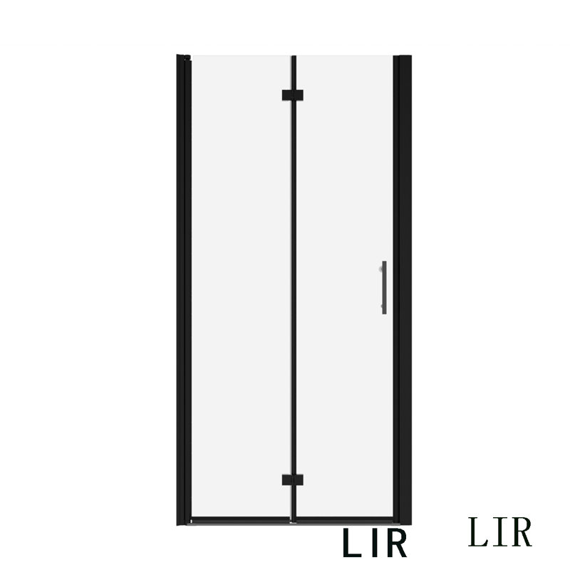 1 3/8" Adjustment,Universal Pivot Shower Door, With 1/4" Tempered Glass Finish 3472, Shower Door, Black