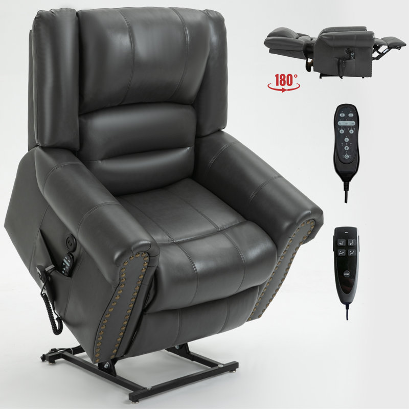Fauteuil inclinable électrique Eysan, Cuir gris
