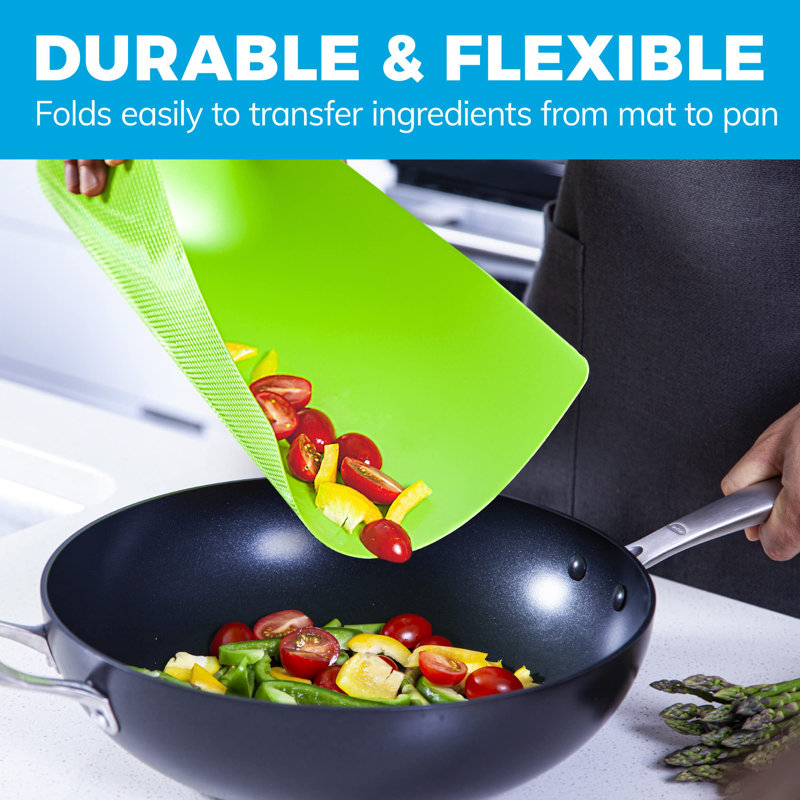 Bamboo Cutting Board Set - Easy-To-Clean Wood Cutting Board Set With 6 Colour-Coded Flexible Plastic Cutting Boards With Food Icons - Wooden Cutting Boards For Kitchen - Wooden Chopping Board Set