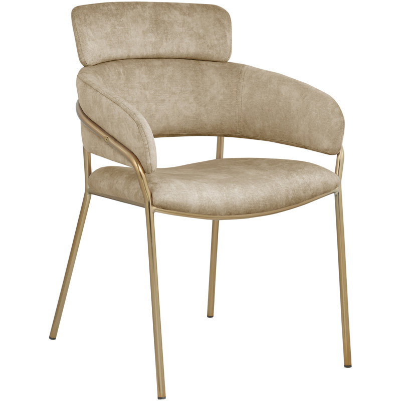 Kirshanpal Velvet Dining Chair, Beige Velvet