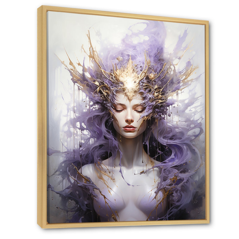 «Woman Meditation Mind» sur impression sur toile, Cadre naturel flottant, H 32 po x l 16 po