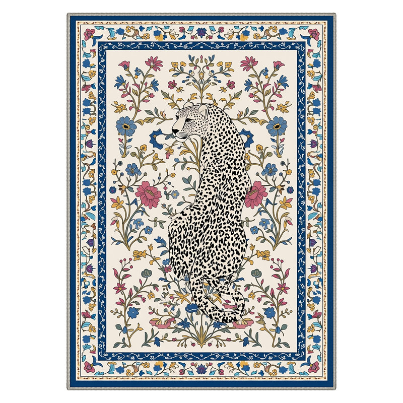 Tapis beige / bleu Almont, Rectangulaire 8 pi x 10 pi