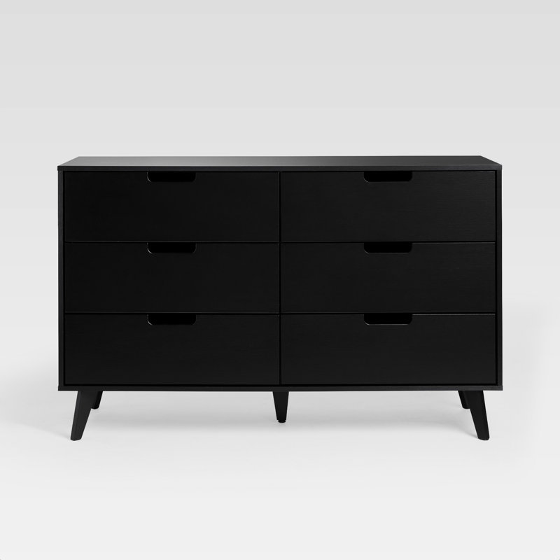Lilette 52'' W 6 - Drawer Dresser, Black