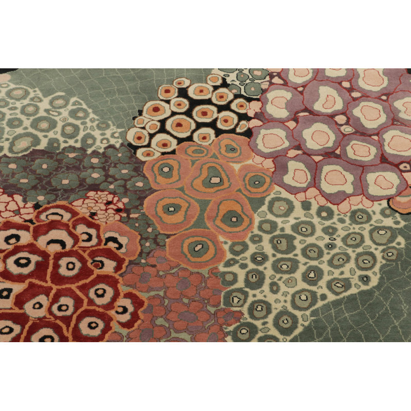 Hand Knotted Wool Abstract Area Rug, Rectangle 12' x 16'