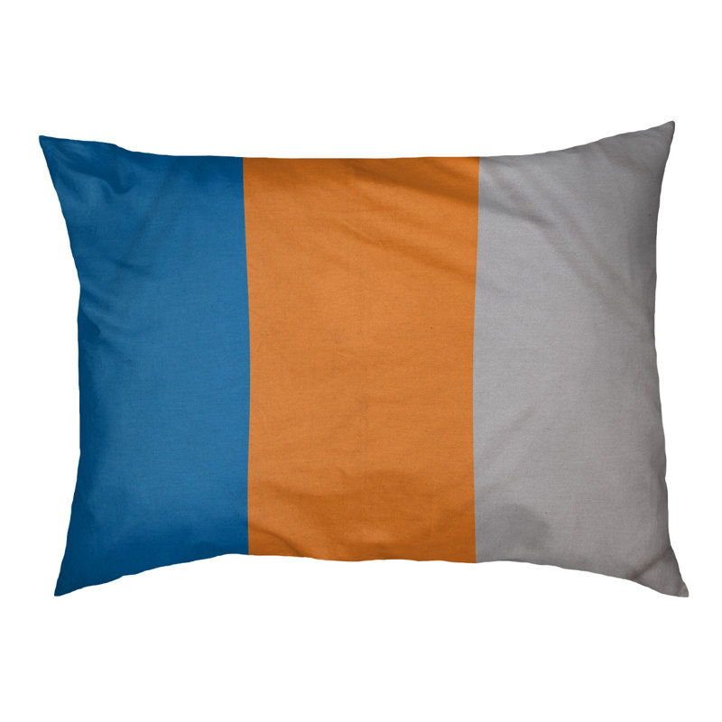 Coussin Designer, Grand (L 40 po x l 50 po), Bleu / orange / argent