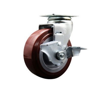 Polyolefin Caster with Ball Bearing and Brake