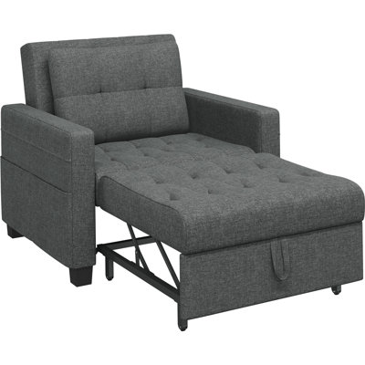 71.5cm Width 3-in-1 Convertible Sleeper Accent Chair Bed with Adjustable Backrest & Back Pillow