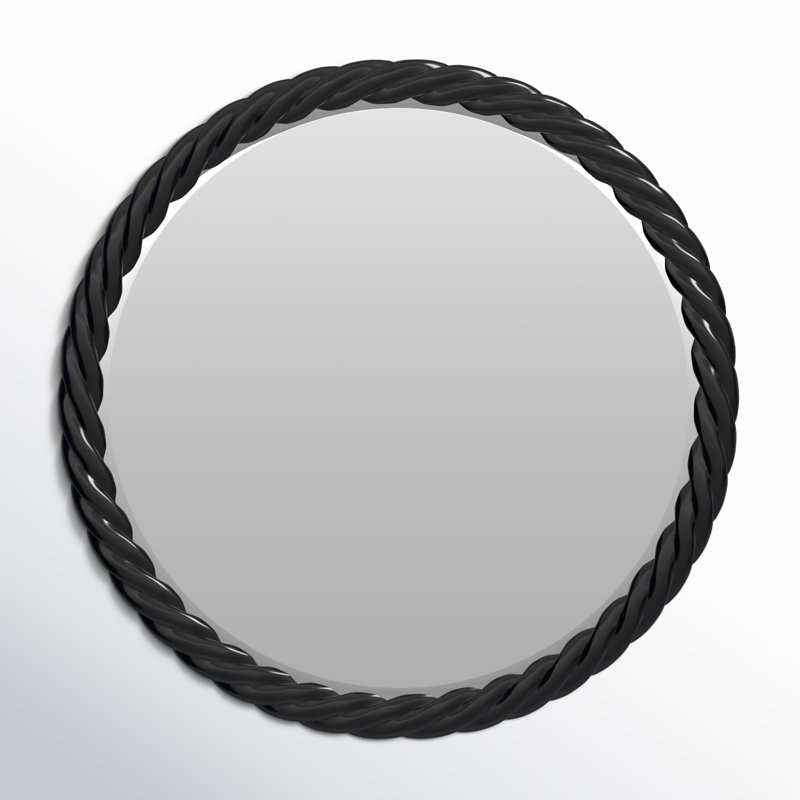 Mara Round Mirror, Black
