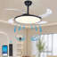 Ventilateur de plafond 42 po rétractable avec lumière et télécommande, ventilateur de plafond moderne à courant continu-641957909