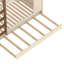 Lit superposé double au-dessus de double avec lit gigogne et tablettes de rangement, lits superposés en bois massif avec crochets, aucun sommier nécessaire, beige et naturel-1010777537-1011440819