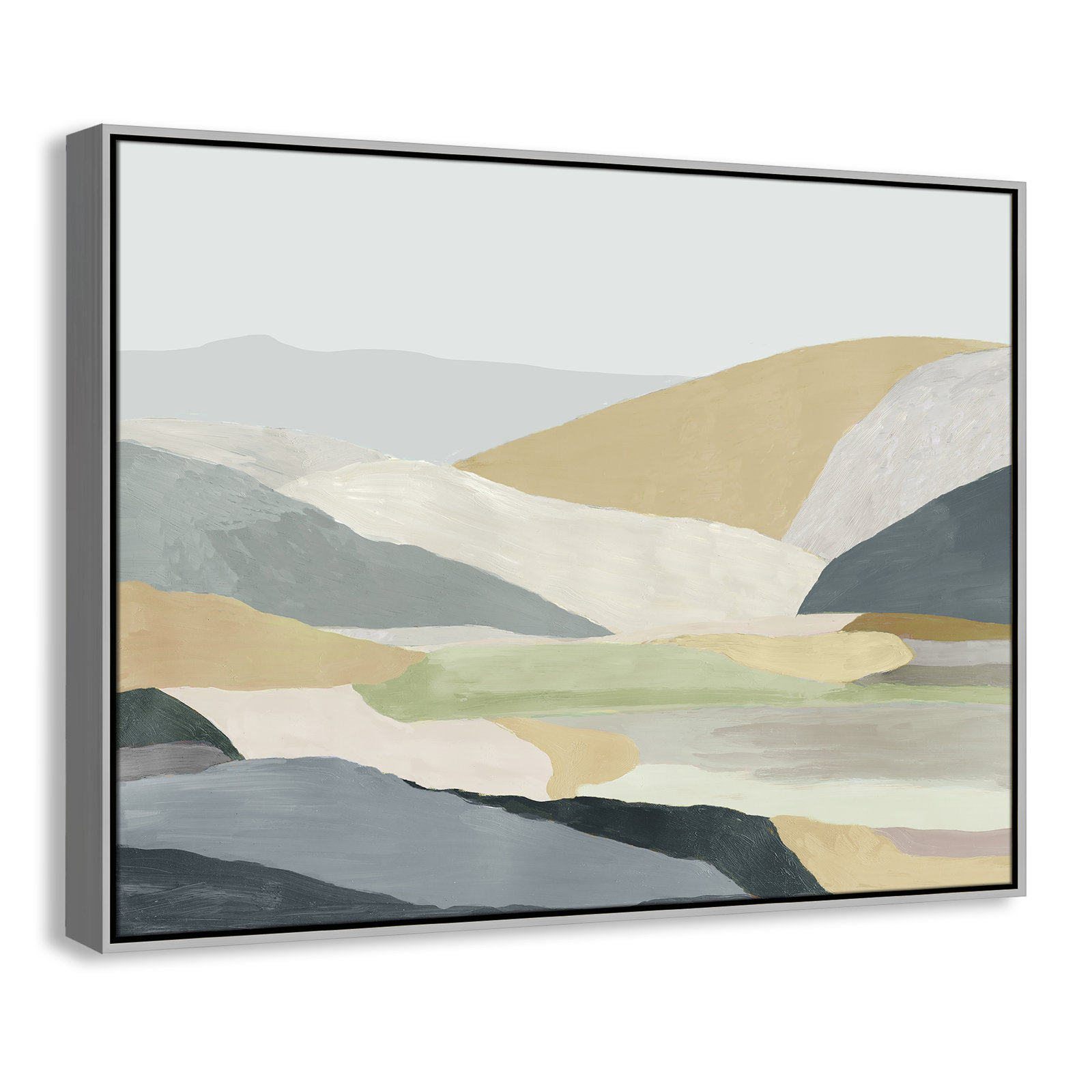 Blair "Warm Hills I" Painting, 31.5" H x 41.5" W x 2" D, Silver Canvas