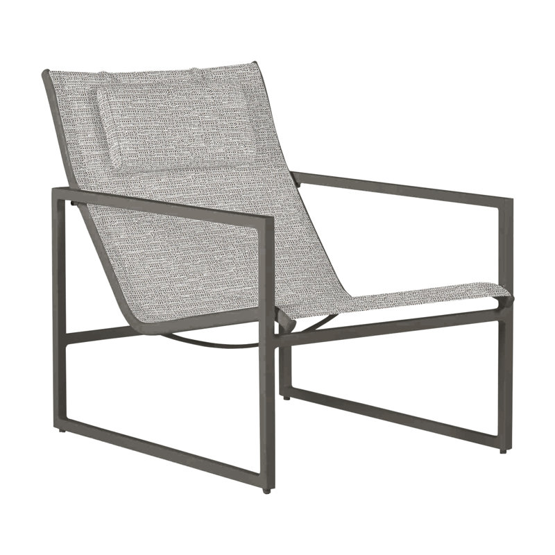 Petit fauteuil Serenata, Gris / toile grise, Trépointe, Tweed caramel