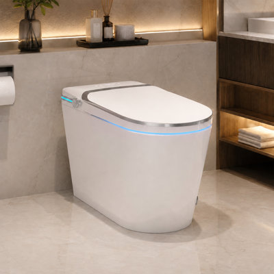 SANOXIS Smart Toilet With Auto Open/Close Lid, MAP1000 Remote Control Toilet, Soft-Close Heated Seats, Tankless 1.28 Gpf Powerful Auto Flush