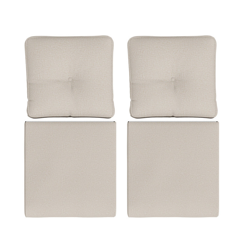 Outdoor Deep Seating Cushion With Olefin Fabric（Set of 2）, Beige