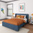Solid Wood Upholstered Panel Bed with Rectangular Headboard-1390967929-1390967930
