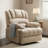 Large Size Power Chenille Upholstered Recliner Chair with Lift Base and Massage Heating Function-670331481