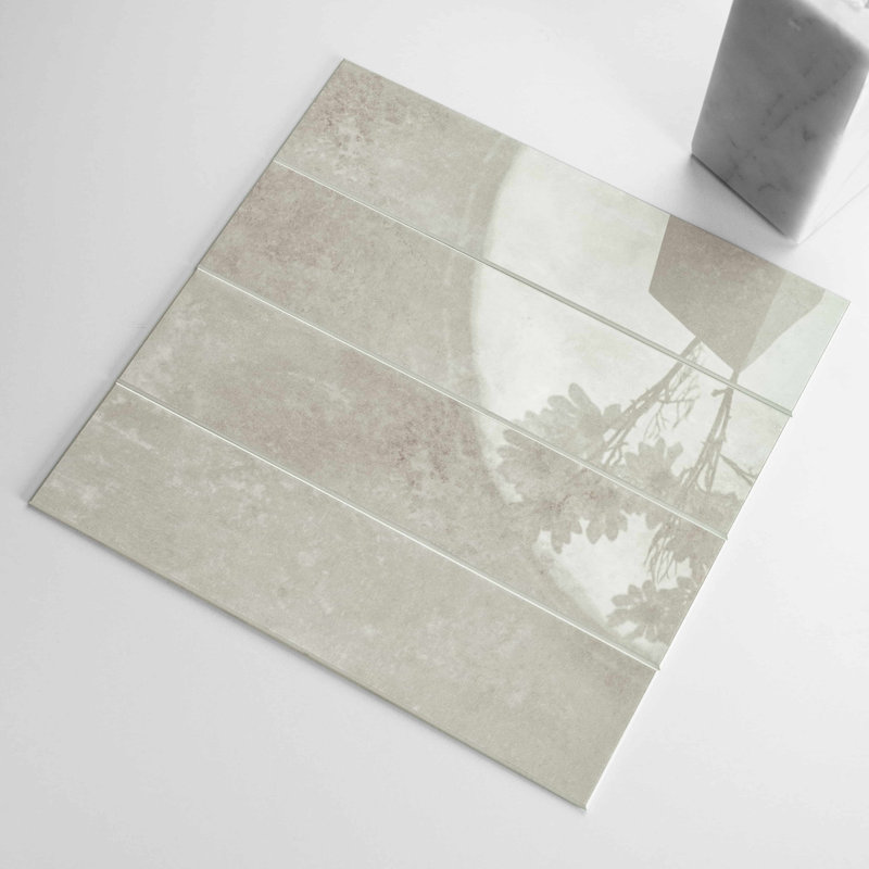 Carrelage de métro dosseret en cristal brillant, Beige
