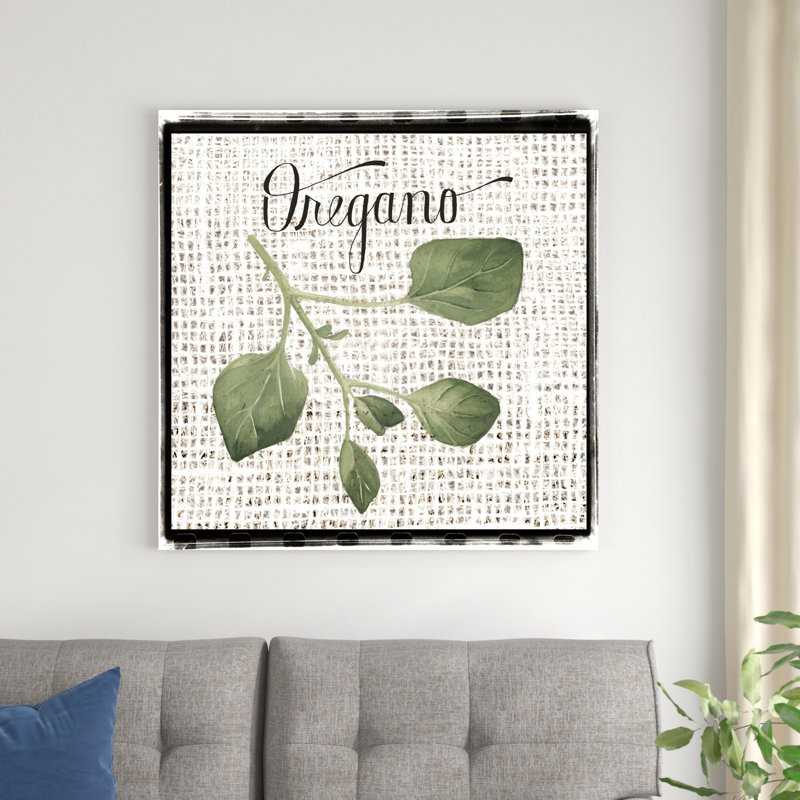 Herbes en toile de jute II, H 36 po x l 36 po x P 1,25 po