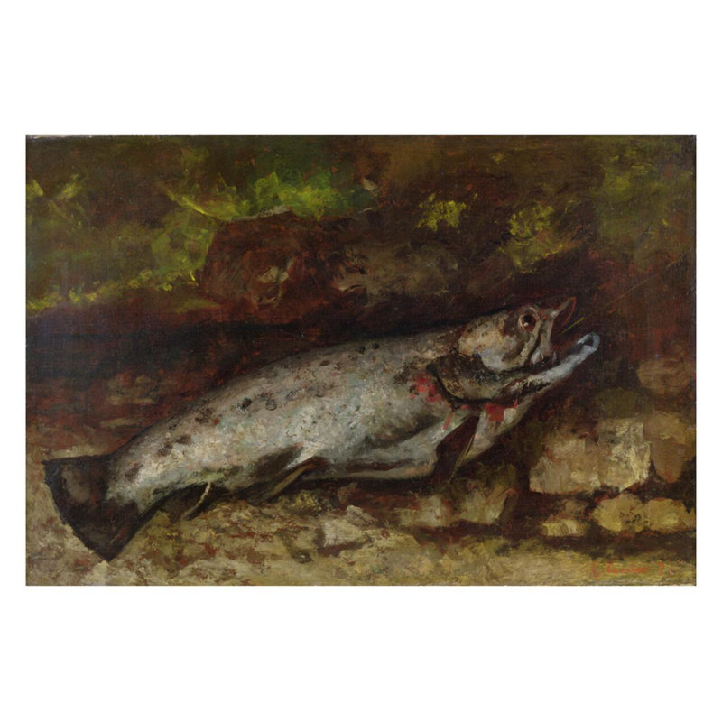 The TroutGustave Courbet, estampe numérique, H 22 po x l 28 po