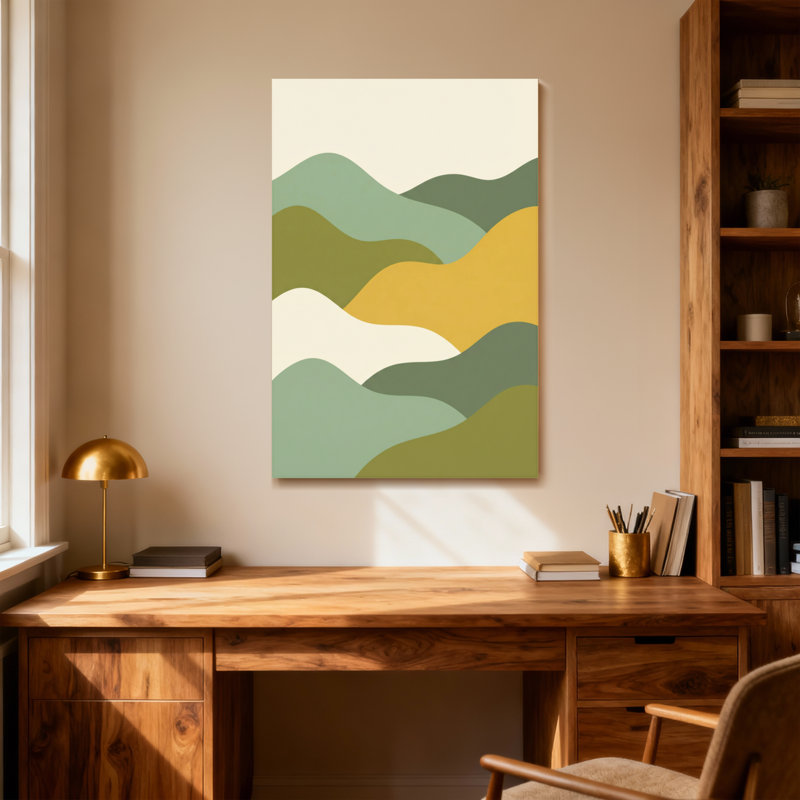 Motif abstrait de paysage de montagne abstrait, H 18 po x l 12 po