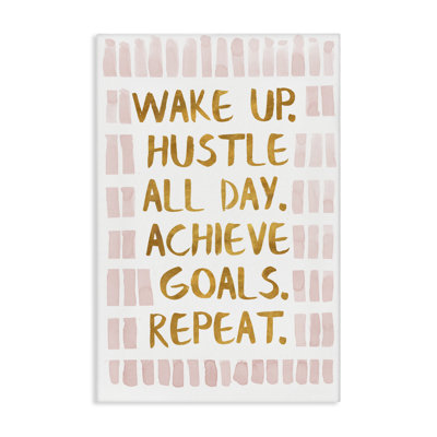 «Wake Up & Hustle», art mural sur toile par SD graphiques Studio