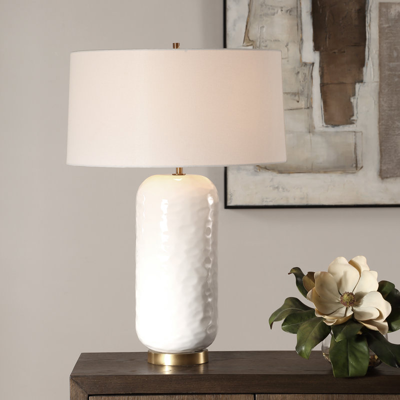 Delio White Glaze Table Lamp
