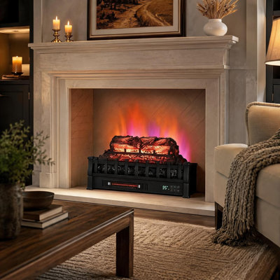 30 Inch Electric Fireplace Logs, 5 Brightness Levels, 1500W